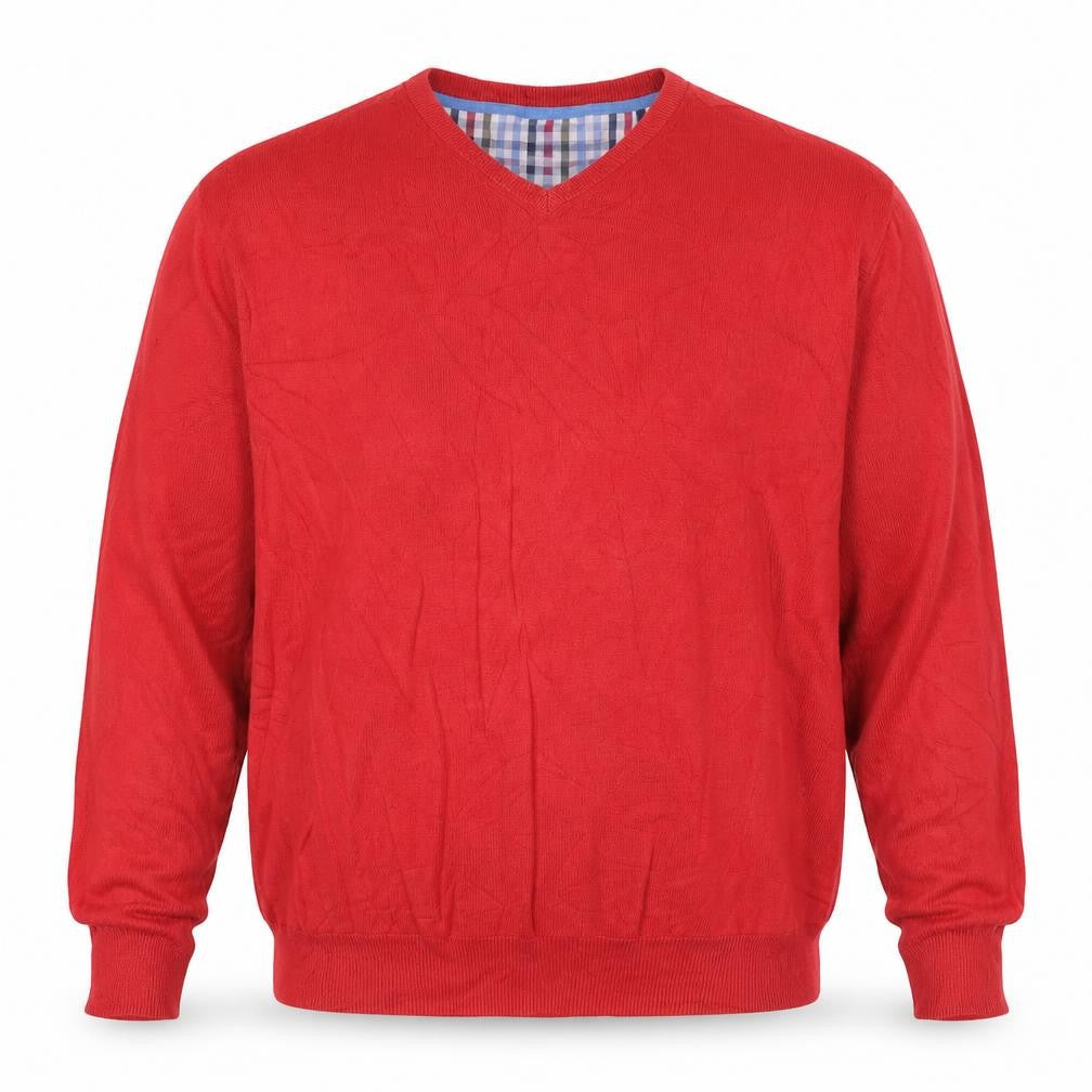 Baileys Giordano Men’s Red 3XL V-Neck Cotton Pullover Jumper