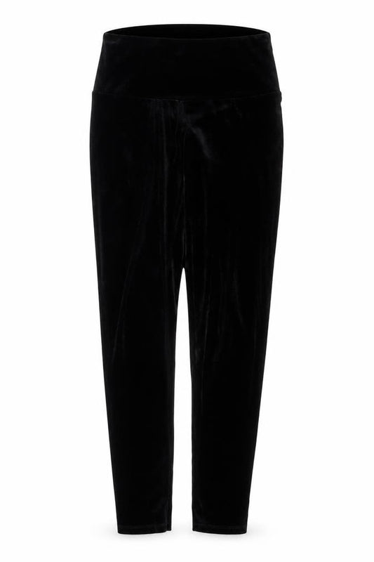 Mint Velvet Women Black Velvet Leggings Size M Stretch Party