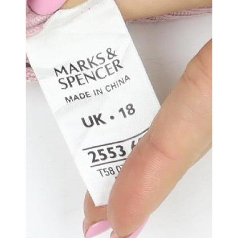 Marks and Spencer Women Pink UK 18 Basic Embroidered Knit Top
