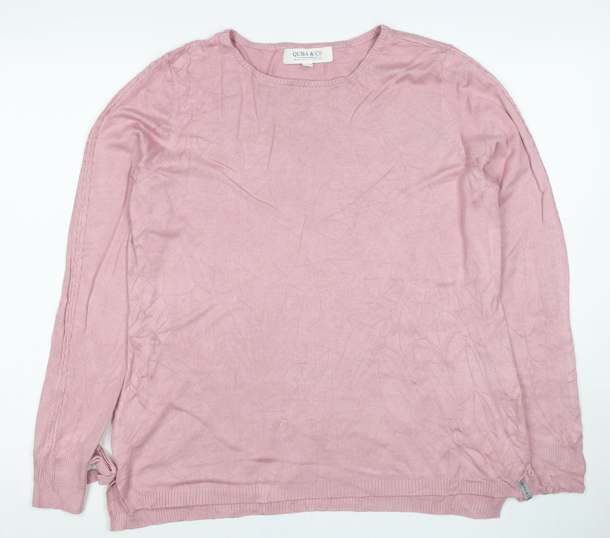 Quba & Co. Women’s Pink Size 10 Bamboo Knit Long Sleeve Basic Top