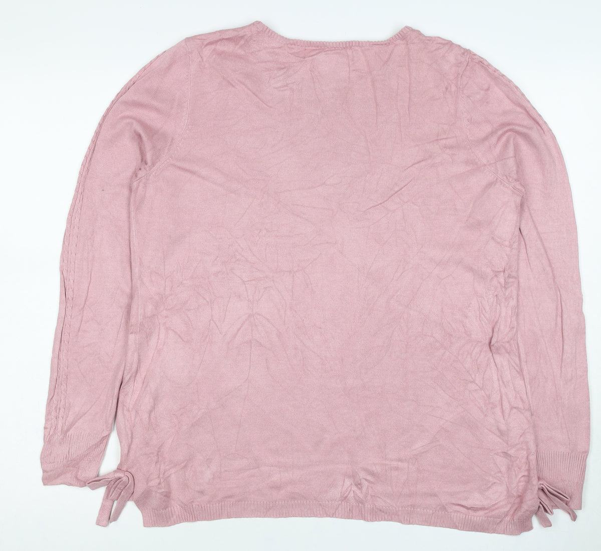 Quba & Co. Women’s Pink Size 10 Bamboo Knit Long Sleeve Basic Top
