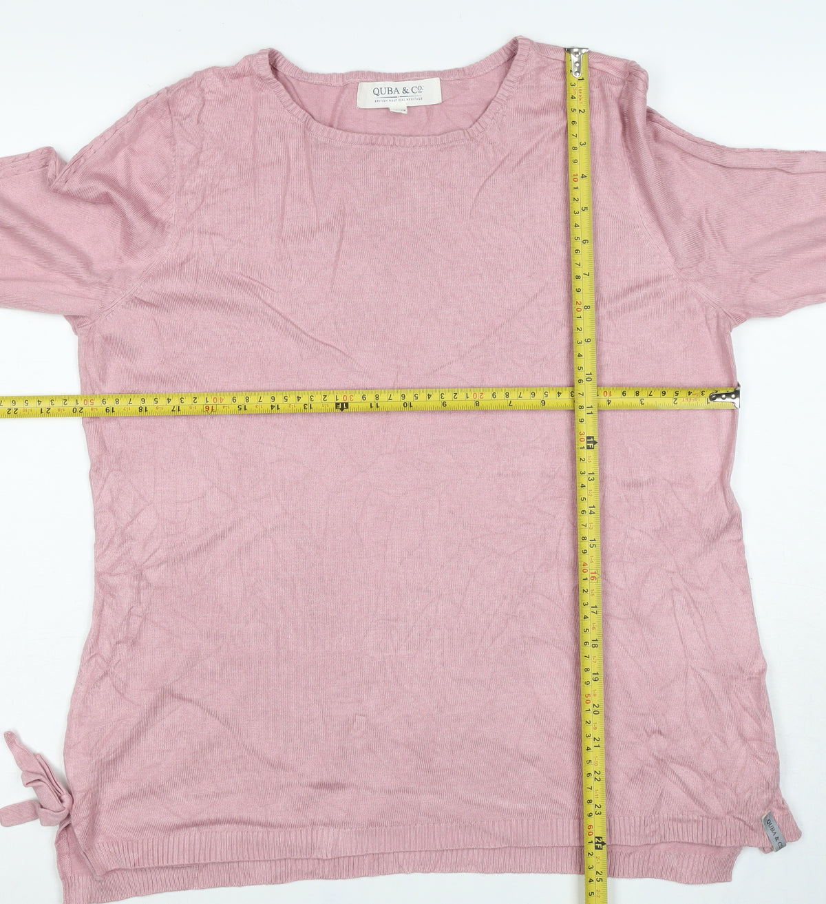 Quba & Co. Women’s Pink Size 10 Bamboo Knit Long Sleeve Basic Top