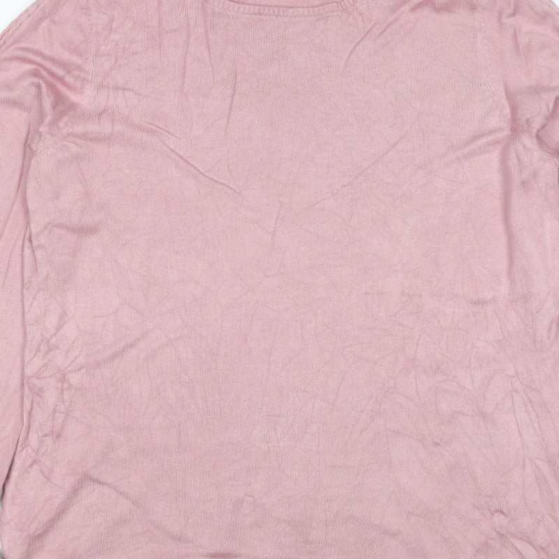 Quba & Co. Women’s Pink Size 10 Bamboo Knit Long Sleeve Basic Top