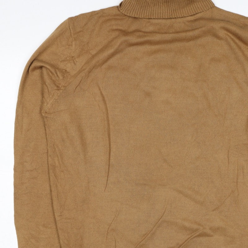 Soulstar Unisex Adults Brown XL Roll Neck Knit Pullover Jumper