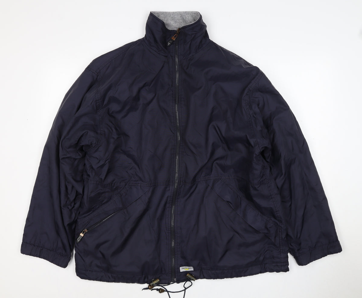 Switcher Men’s Blue M Windbreaker Full Zip Fleece Lined Jacket