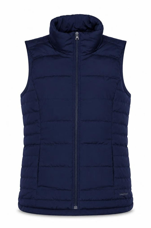 Lands' End Women’s Navy S Puffer Gilet Down Insulated Bodywarmer
