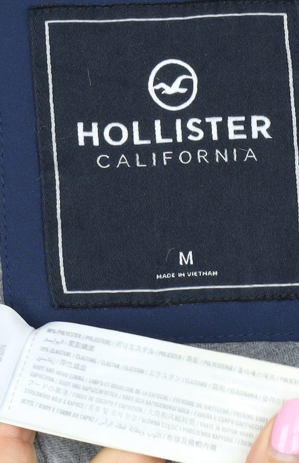 Hollister Men’s Blue M Hooded Softshell Windbreaker Jacket