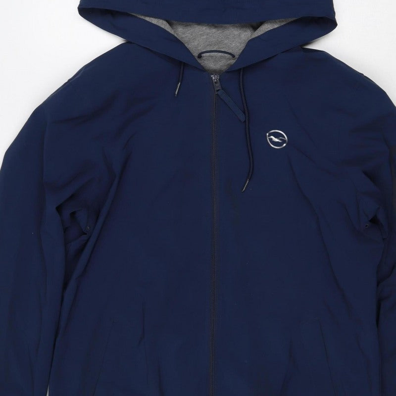 Hollister Men’s Blue M Hooded Softshell Windbreaker Jacket