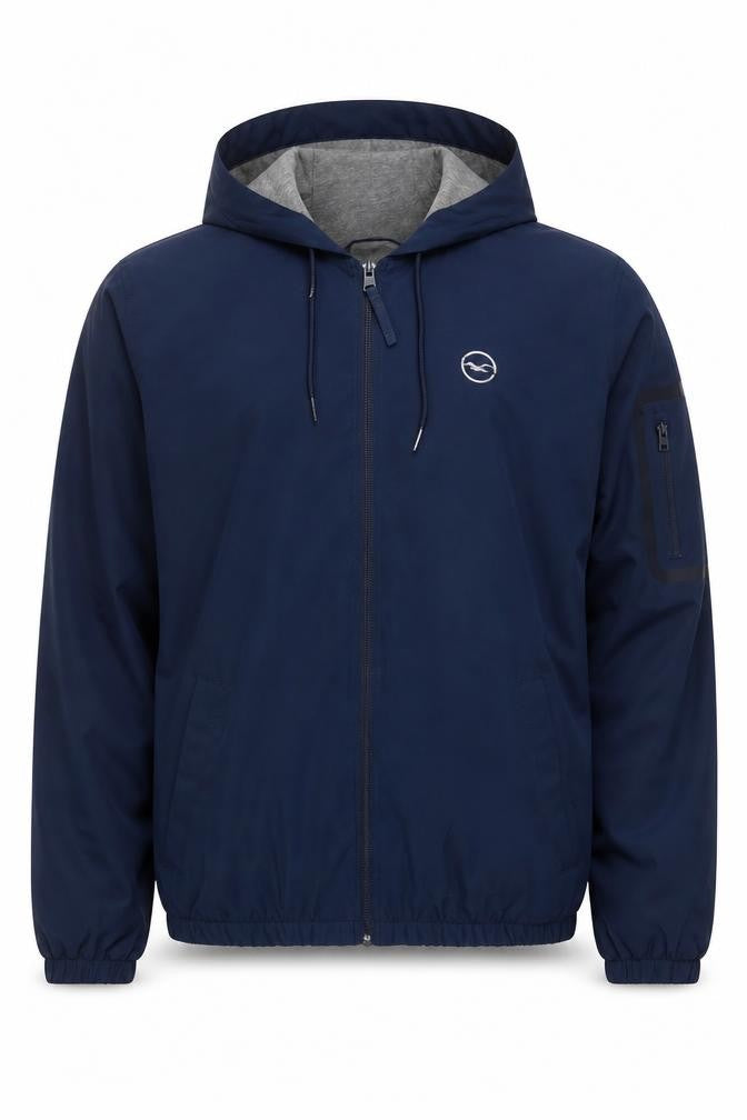 Hollister Men’s Blue M Hooded Softshell Windbreaker Jacket