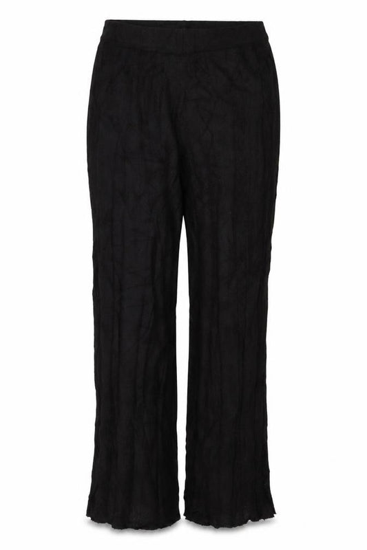 Boohoo Women’s Black UK 14 Wide-Leg Knit Trousers Elastic Waist