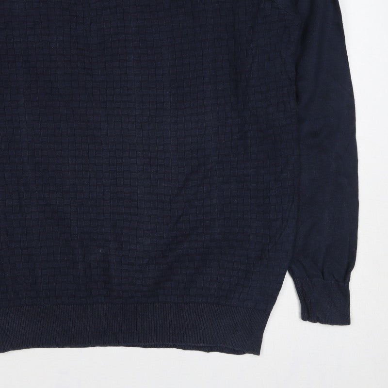 Jack & Jones Premium Men's Navy M Textured Knit Crew Neck Jumper