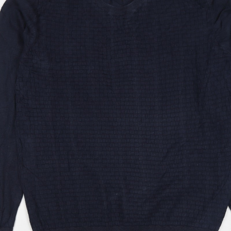 Jack & Jones Premium Men's Navy M Textured Knit Crew Neck Jumper