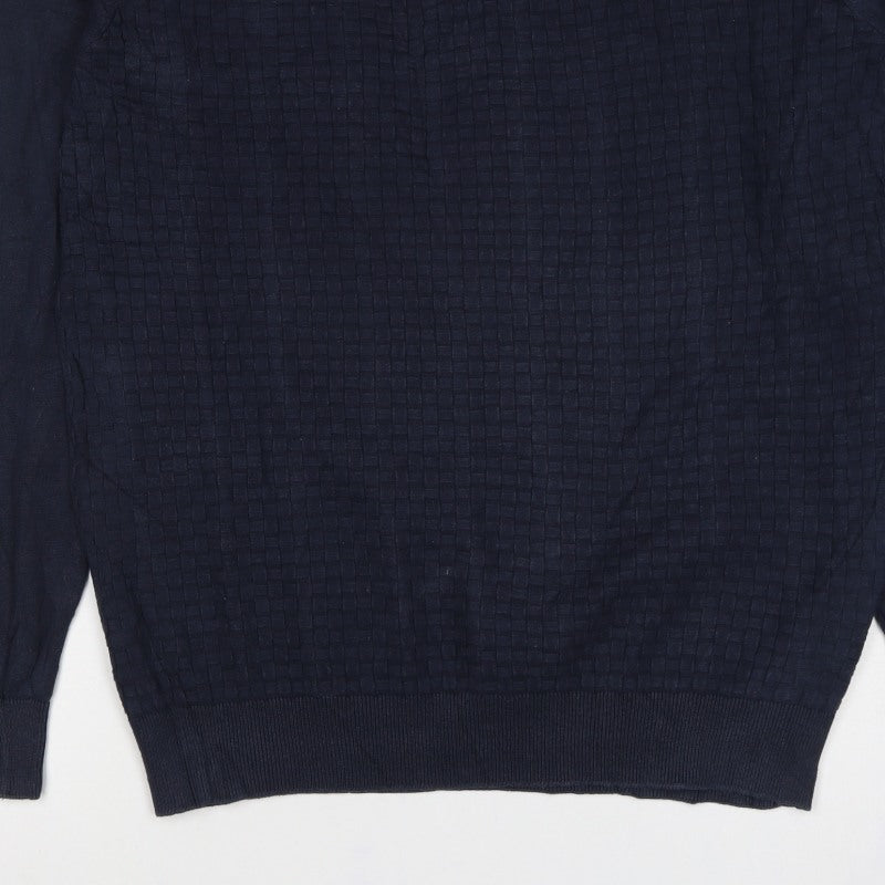 Jack & Jones Premium Men's Navy M Textured Knit Crew Neck Jumper