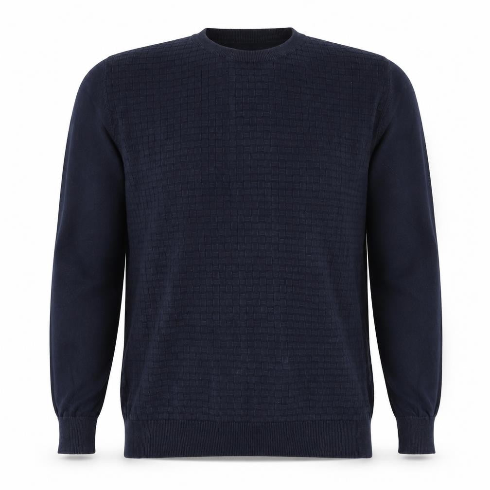 Jack & Jones Premium Men's Navy M Textured Knit Crew Neck Jumper