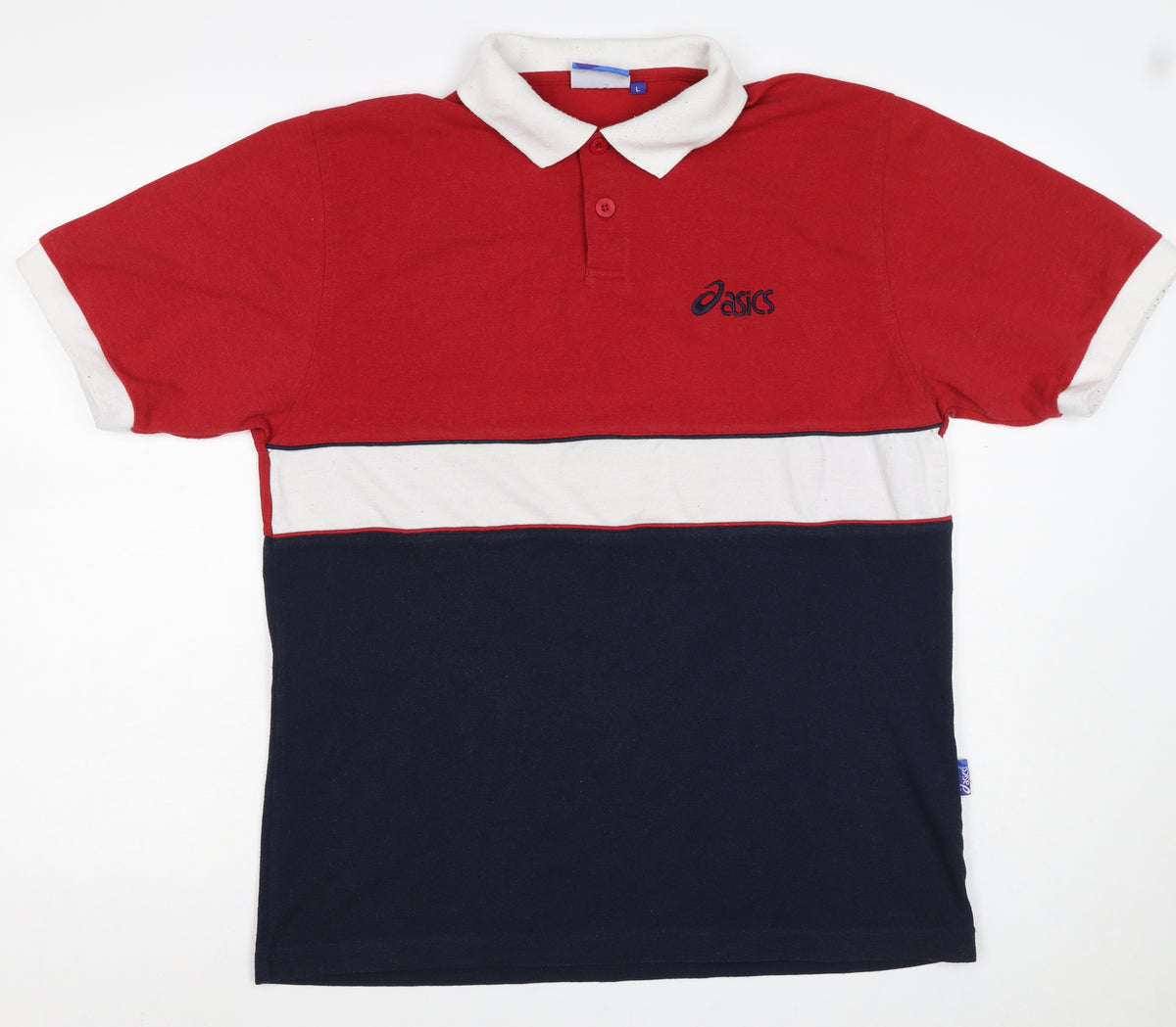 Asics Men’s Multicoloured L Colourblock Short Sleeve Polo Shirt