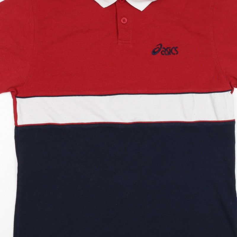Asics Men’s Multicoloured L Colourblock Short Sleeve Polo Shirt