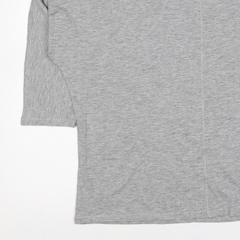 M&Co Women Grey UK 18 Basic Jersey Scoop Neck Short Sleeve Top