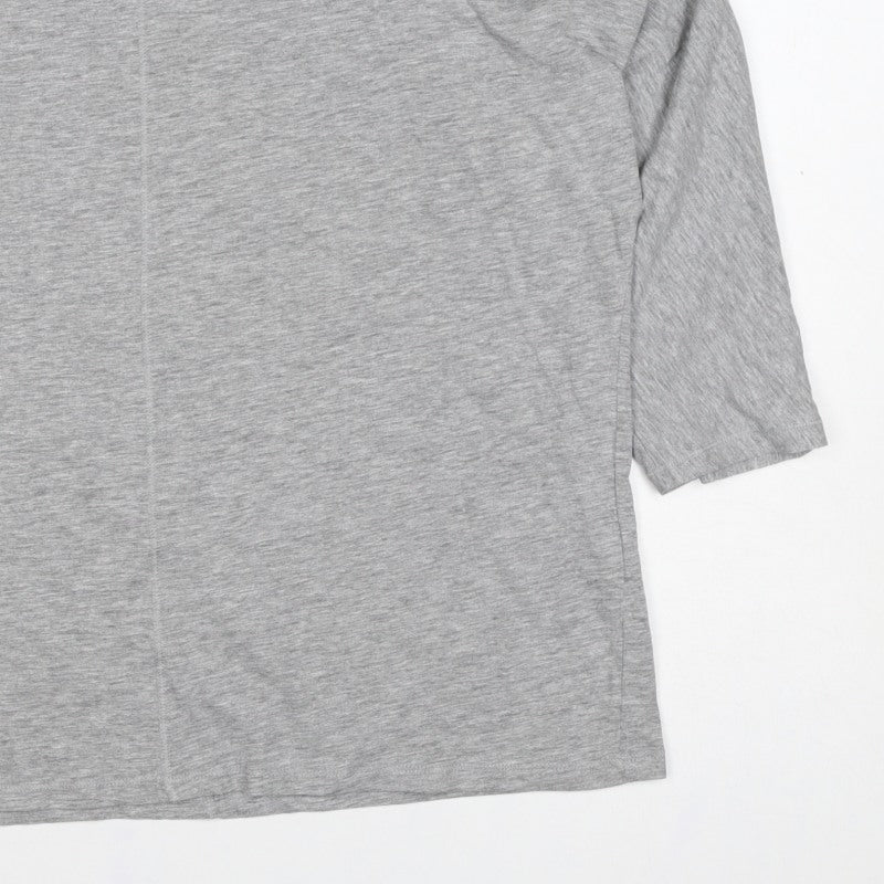 M&Co Women Grey UK 18 Basic Jersey Scoop Neck Short Sleeve Top