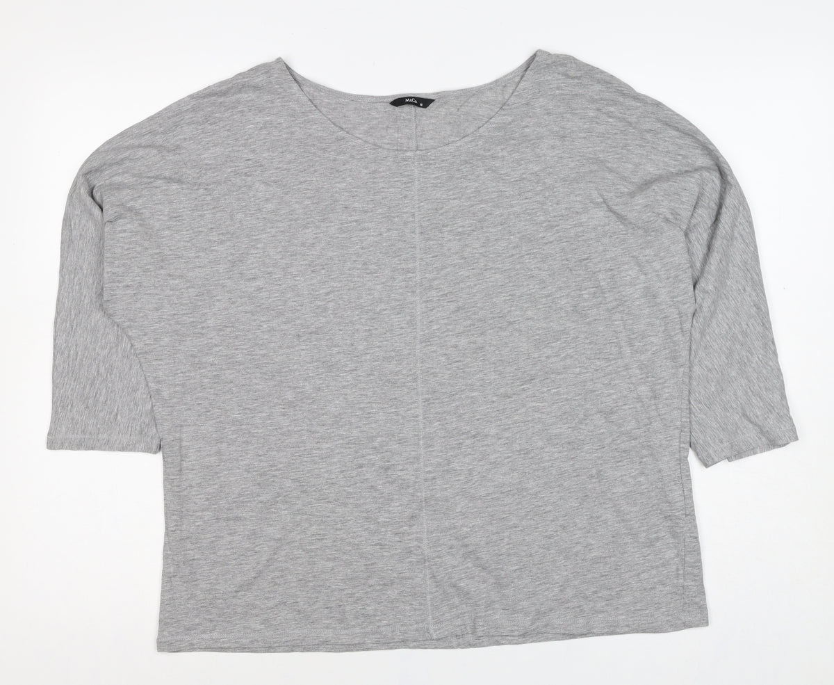 M&Co Women Grey UK 18 Basic Jersey Scoop Neck Short Sleeve Top