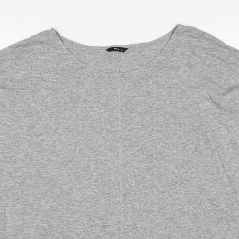 M&Co Women Grey UK 18 Basic Jersey Scoop Neck Short Sleeve Top