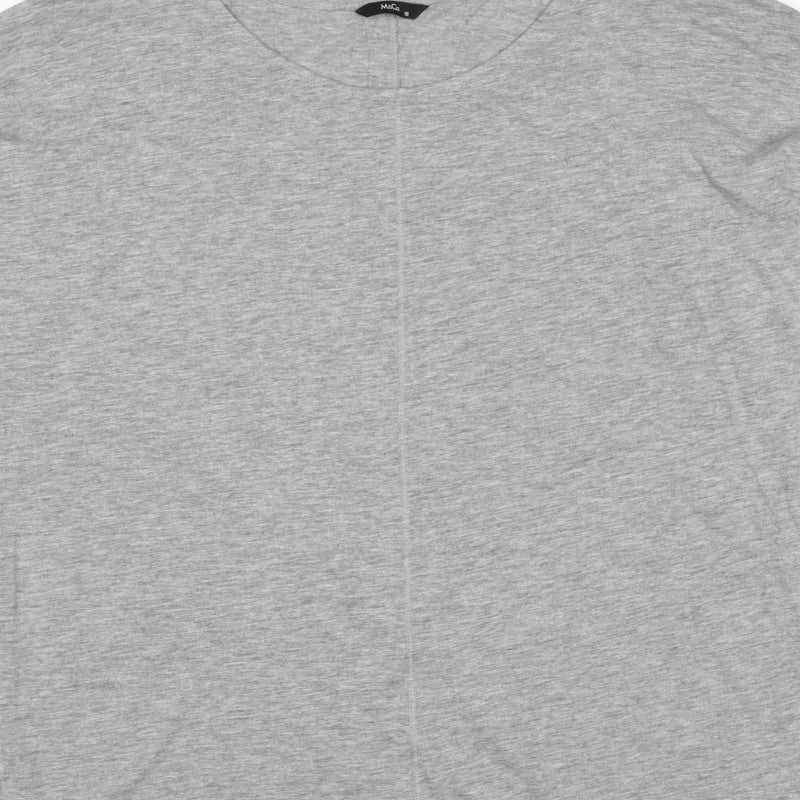 M&Co Women Grey UK 18 Basic Jersey Scoop Neck Short Sleeve Top