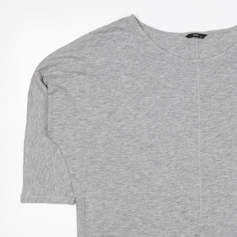 M&Co Women Grey UK 18 Basic Jersey Scoop Neck Short Sleeve Top