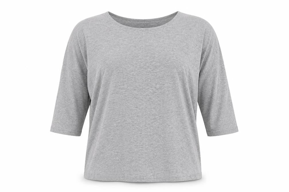 M&Co Women Grey UK 18 Basic Jersey Scoop Neck Short Sleeve Top