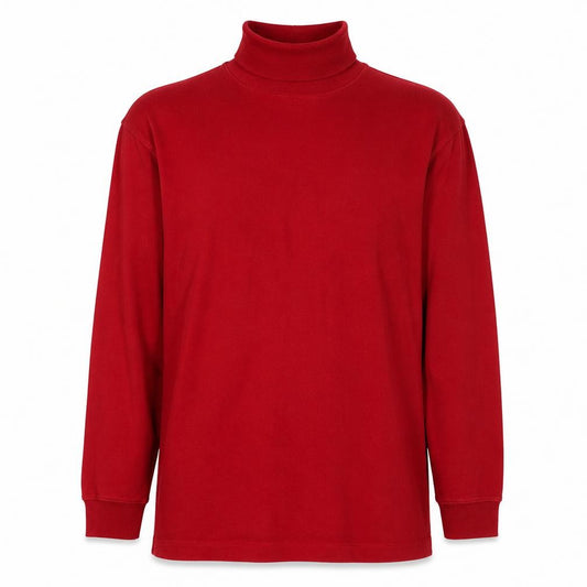 Carroll Reed Women’s Red L Mock Neck Long Sleeve Cotton Jersey Top