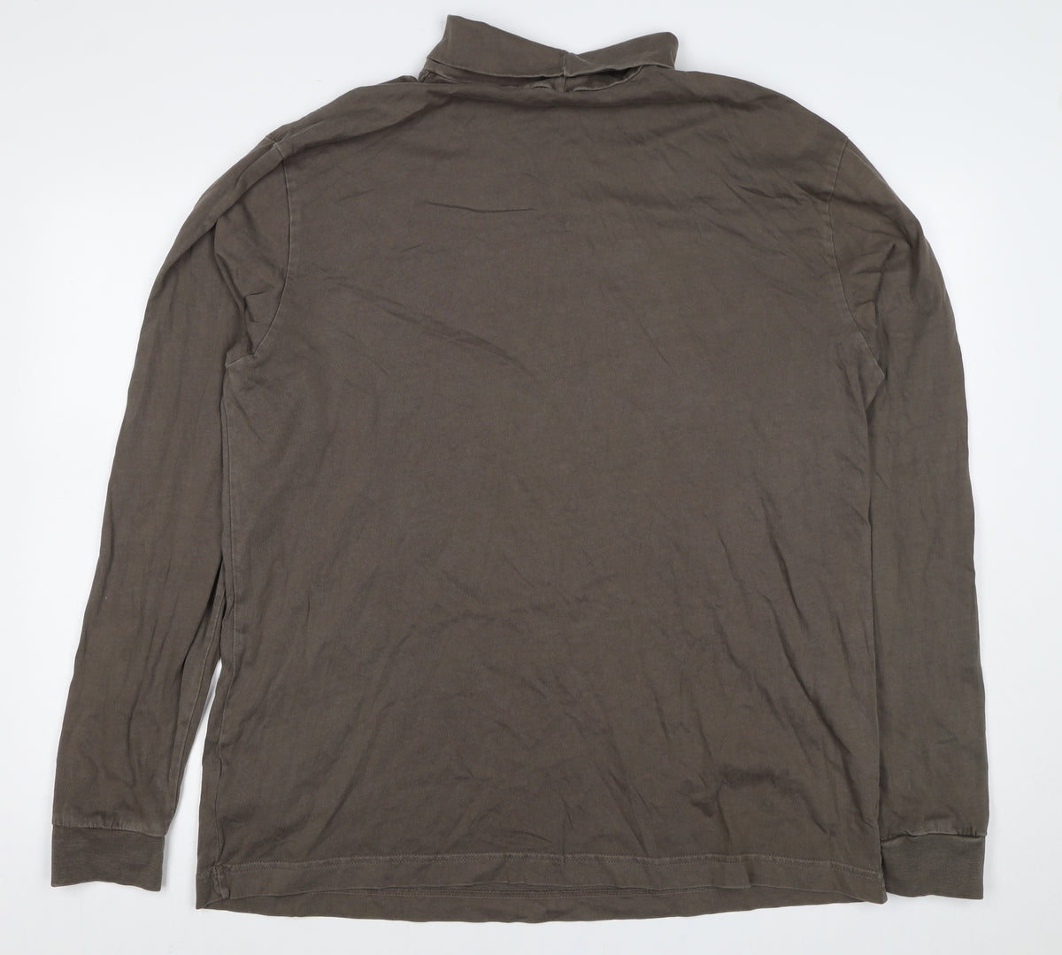 Reebok Men’s Brown L High Neck Logo Pullover Sweatshirt