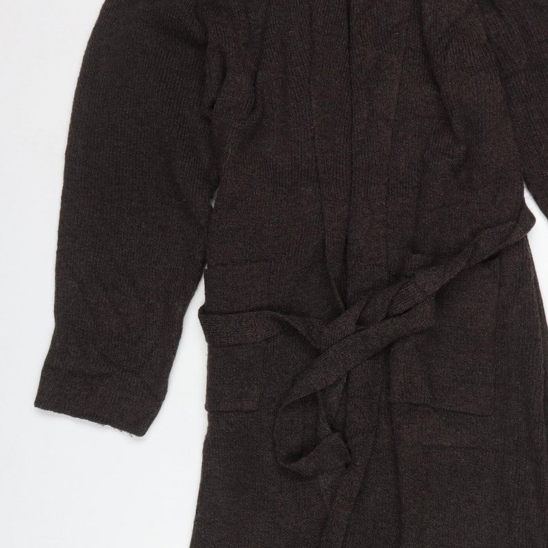 Wallis Women’s Brown Size 10 Belted Long Knit Cardigan