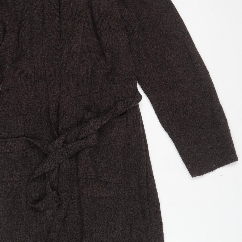 Wallis Women’s Brown Size 10 Belted Long Knit Cardigan