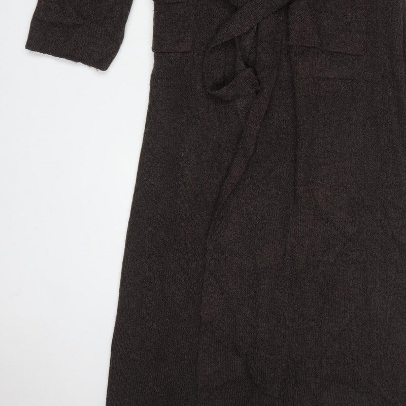 Wallis Women’s Brown Size 10 Belted Long Knit Cardigan