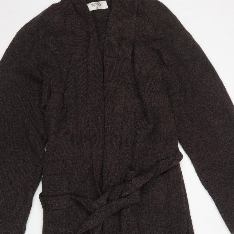 Wallis Women’s Brown Size 10 Belted Long Knit Cardigan