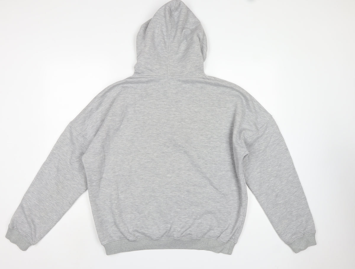 Motel Women's Grey XS Angel Embroidered Cotton Pullover Hoodie