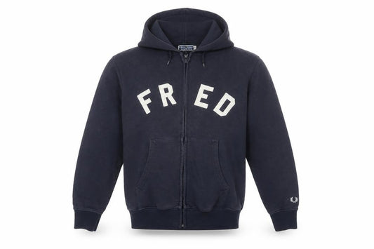 Fred Perry Men’s Blue S Full Zip Logo Hoodie Fleece