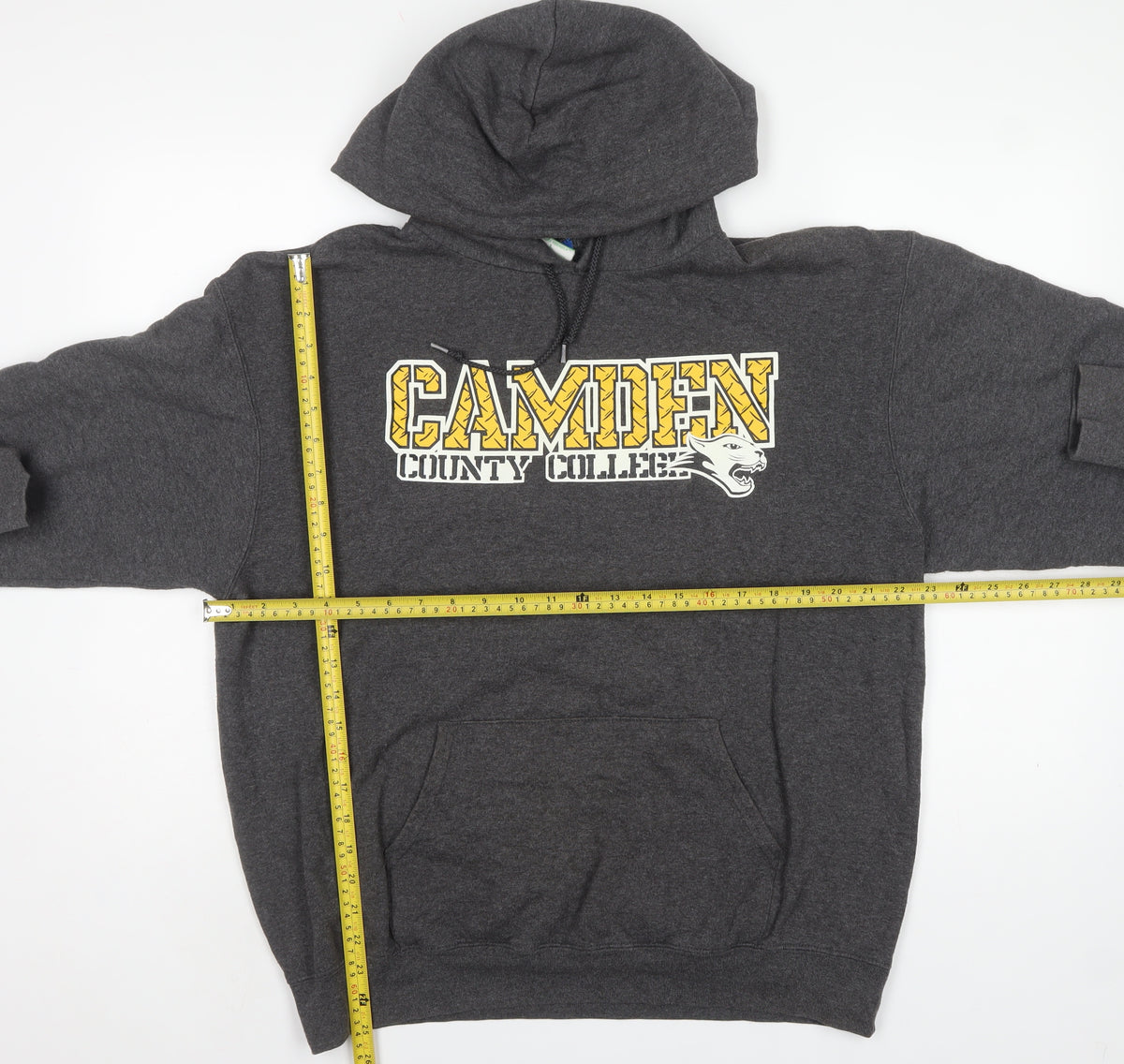 Champion Men Grey L Pullover Hoodie Camden County College Graphic
