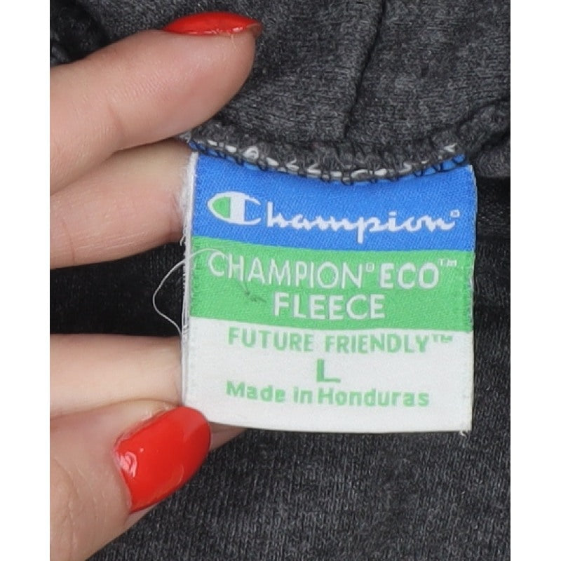 Champion Men Grey L Pullover Hoodie Camden County College Graphic