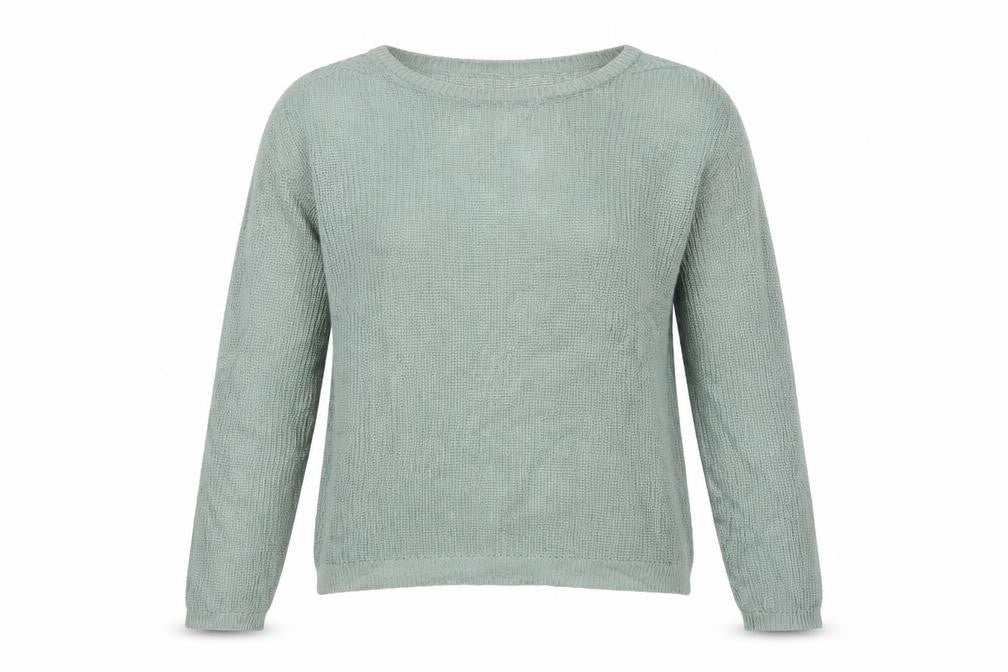 NA-KD Women’s Green XS V-Neck Cable Knit Pullover Jumper