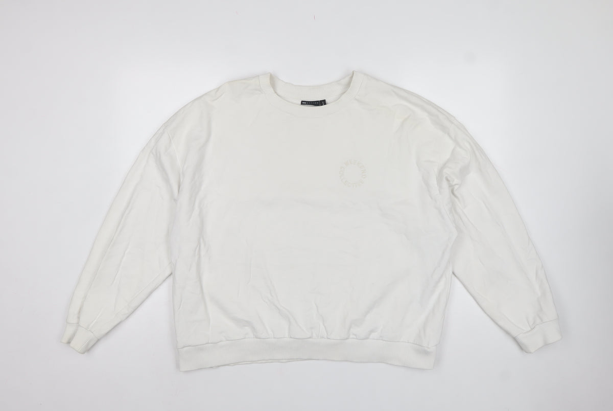 ASOS Design Women’s Ivory UK 14 Pullover Logo Sweatshirt