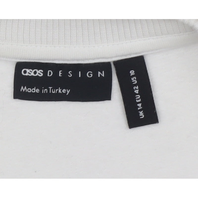 ASOS Design Women’s Ivory UK 14 Pullover Logo Sweatshirt