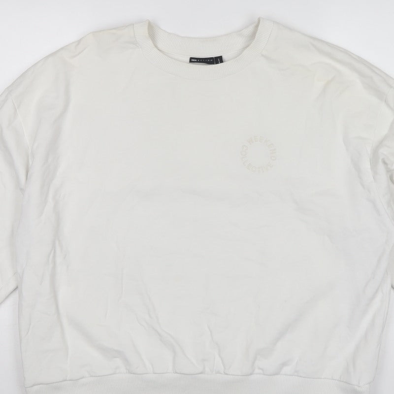 ASOS Design Women’s Ivory UK 14 Pullover Logo Sweatshirt