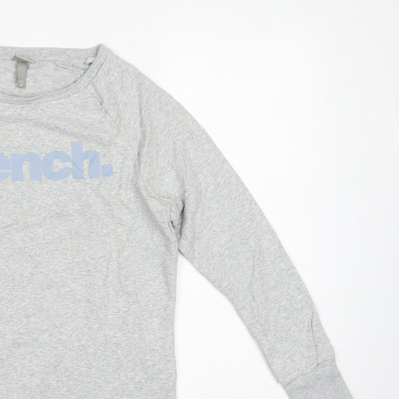 Bench Women’s Grey XS Logo Crew Neck Raglan Sweatshirt