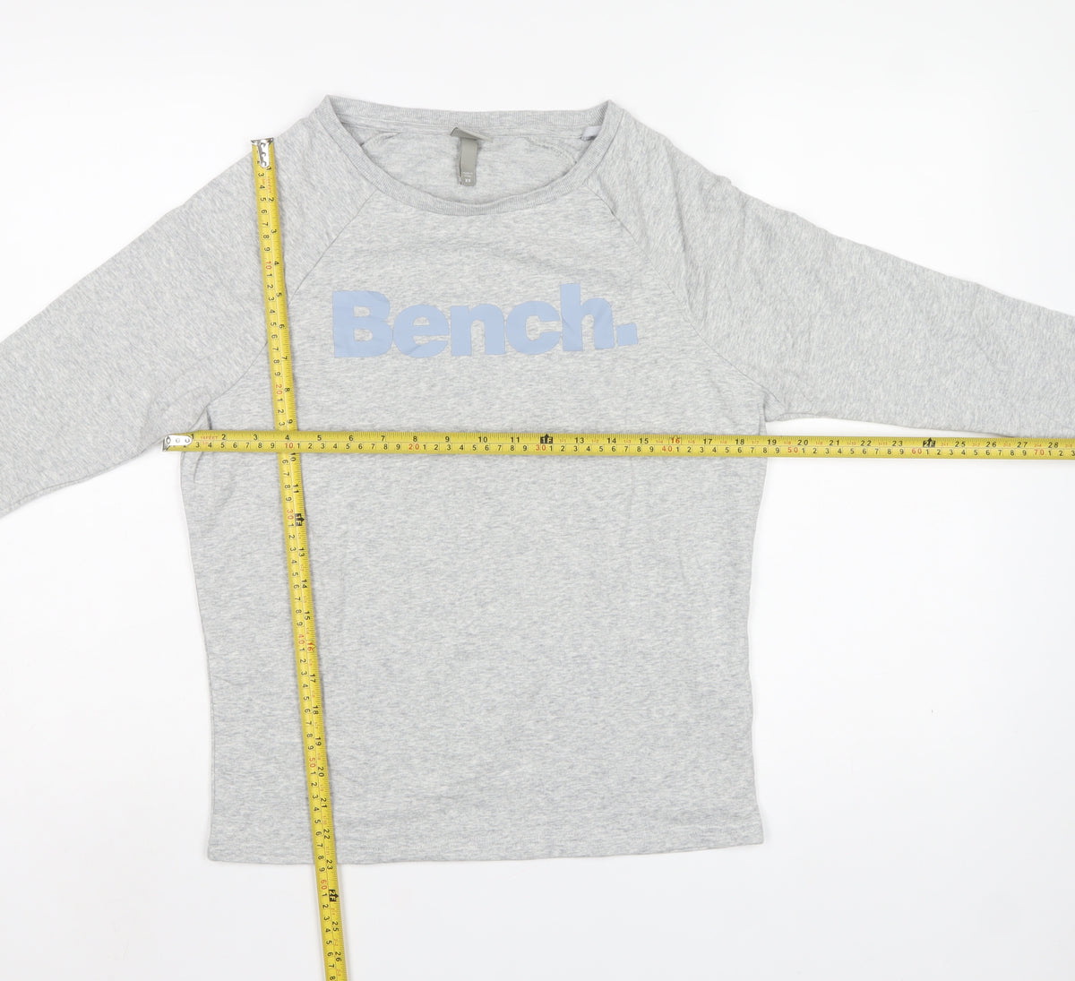 Bench Women’s Grey XS Logo Crew Neck Raglan Sweatshirt