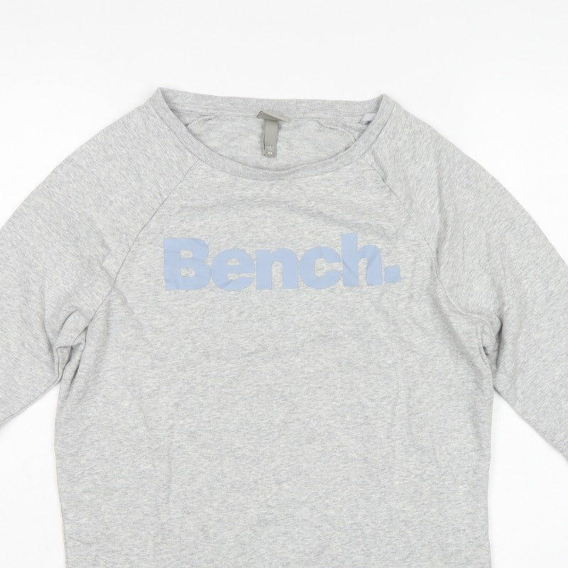 Bench Women’s Grey XS Logo Crew Neck Raglan Sweatshirt