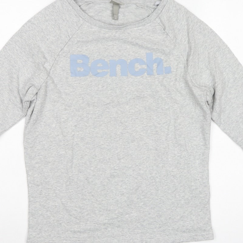Bench Women’s Grey XS Logo Crew Neck Raglan Sweatshirt