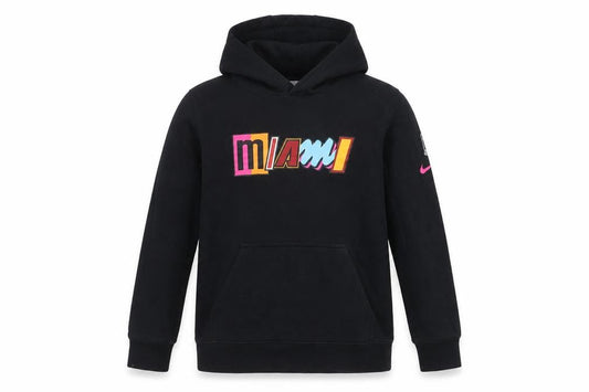 Nike NBA Miami Heat Boys Black L 14-16 Pullover Graphic Hoodie
