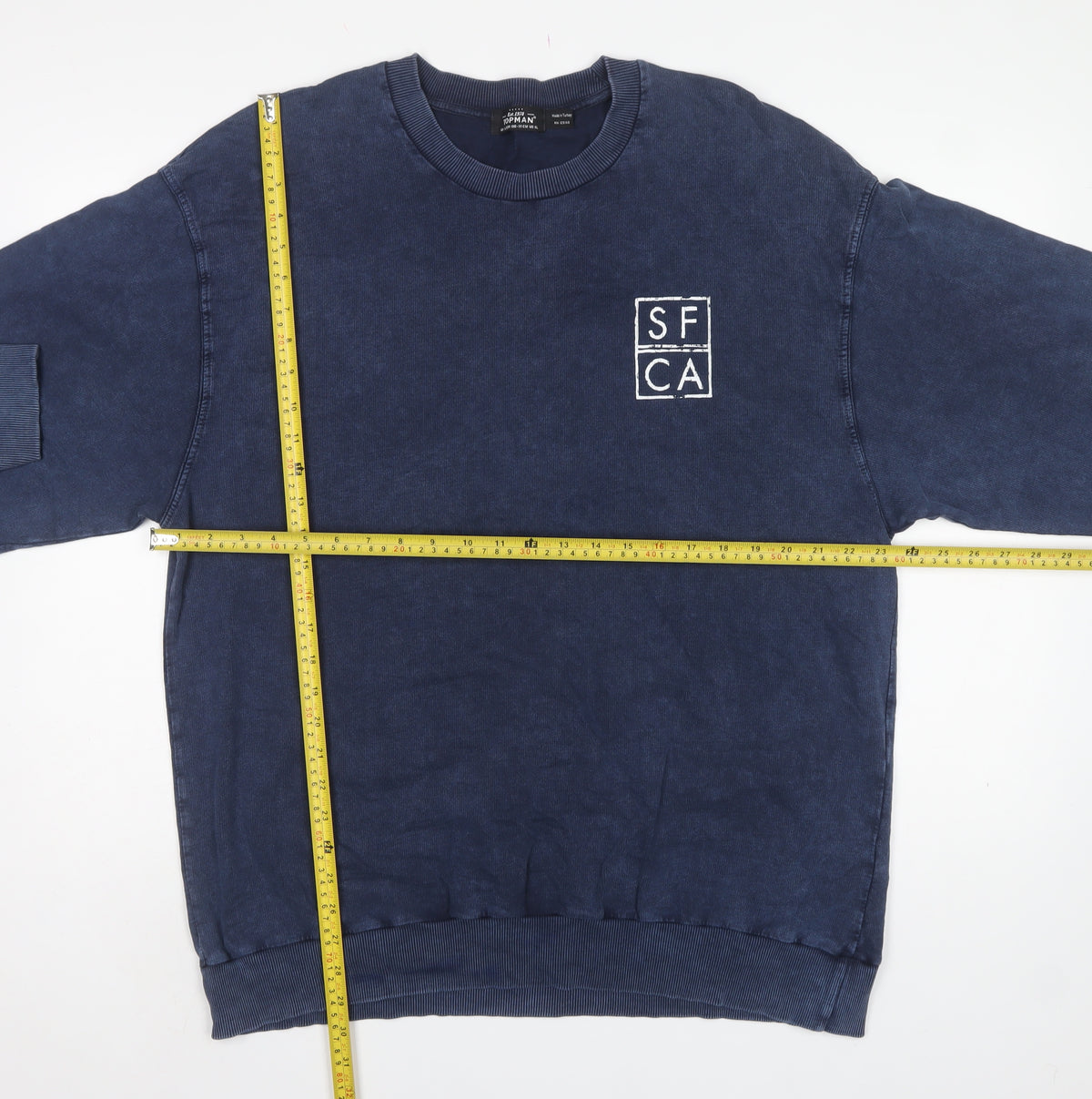 Topman Men’s Blue XL Pullover Graphic Print SFCA Sweatshirt