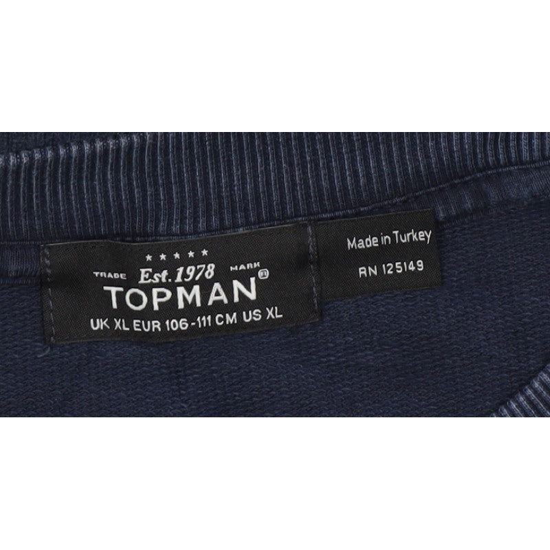 Topman Men’s Blue XL Pullover Graphic Print SFCA Sweatshirt