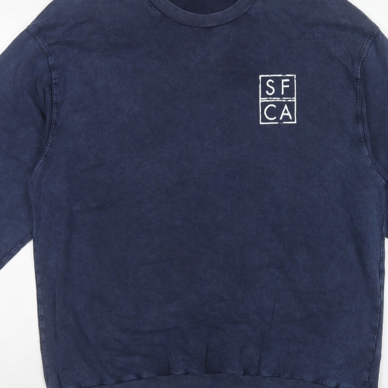 Topman Men’s Blue XL Pullover Graphic Print SFCA Sweatshirt