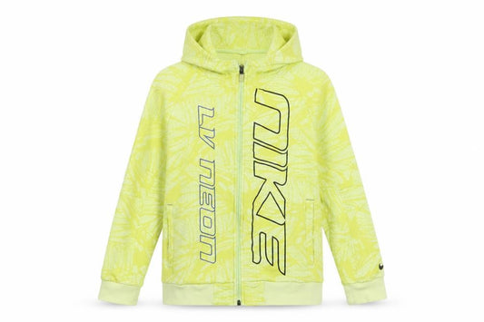 Nike Boys Yellow Full Zip Hooded Fleece Hoodie 12-13 Years Logo